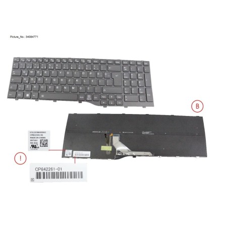 34084771 - KEYBOARD BLACK W. BL TURKEY (NEW_FN)
