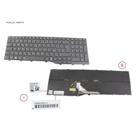 34084774 - KEYBOARD BLACK W. BL CZ.SLV.US (NEW_FN)