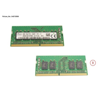 34072008 - MEMORY 8GB DDR4-2400 W.ECC