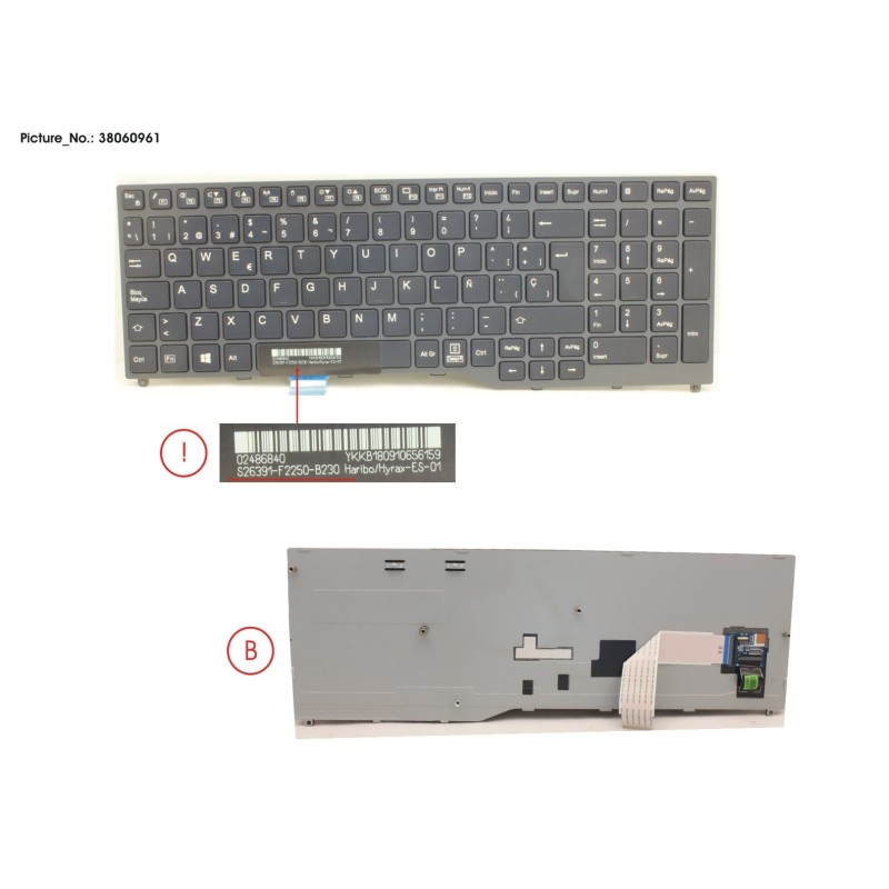 38060961 - KEYBOARD BLACK W.O TS SPAIN