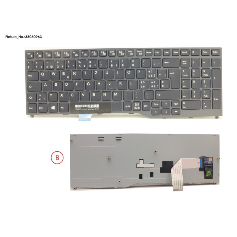 38060963 - KEYBOARD BLACK W.O TS SWISS
