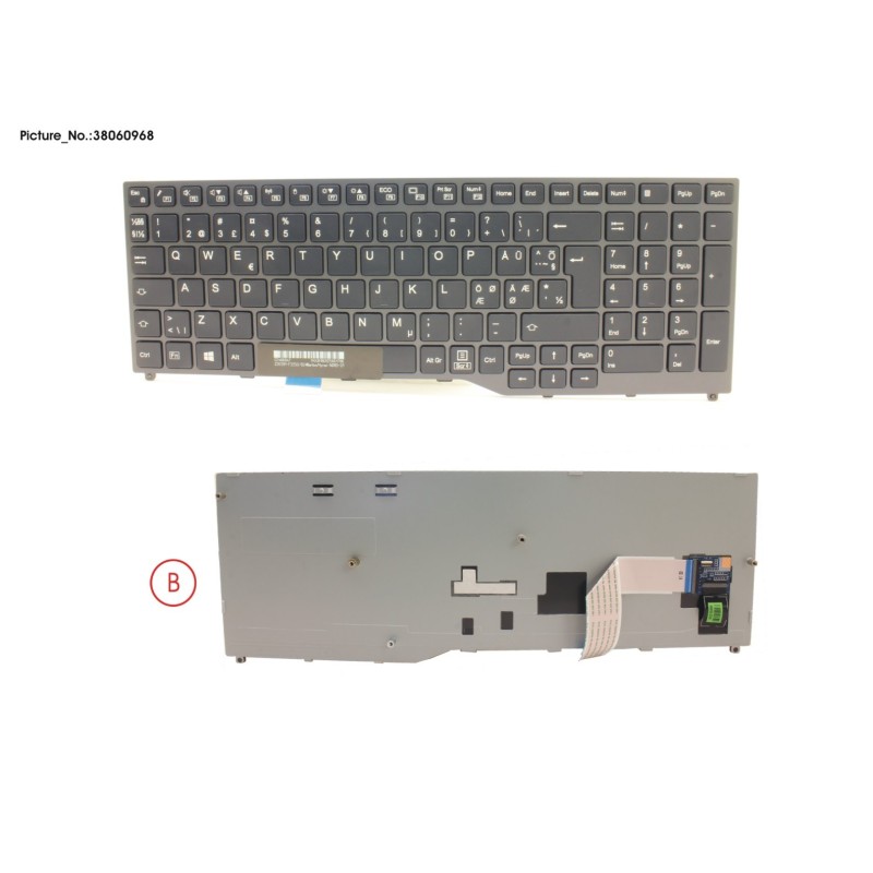 38060968 - KEYBOARD BLACK W.O TS NORDIC.EST