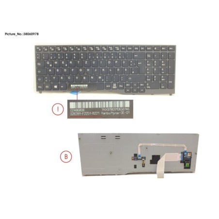 38060978 - KEYBOARD BLACK W. TS GERMAN