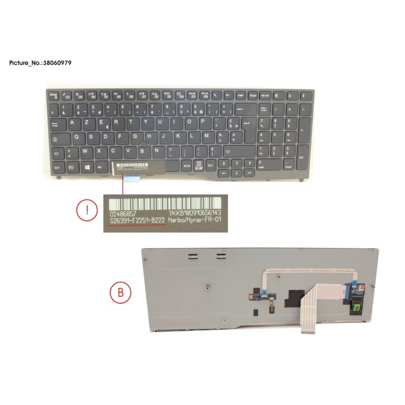 38060979 - KEYBOARD BLACK W. TS FRANCE