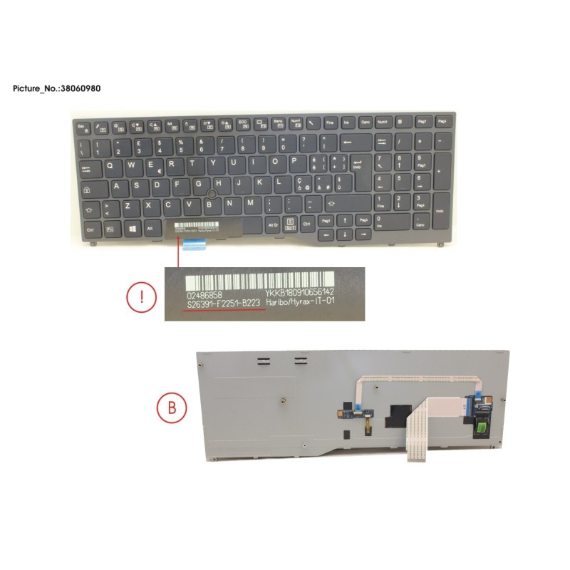 38060980 - KEYBOARD BLACK W. TS ITALY