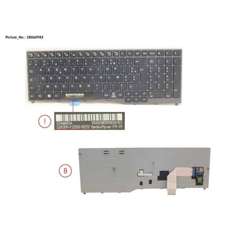 38060982 - KEYBOARD BLACK W.O TS FRANCE