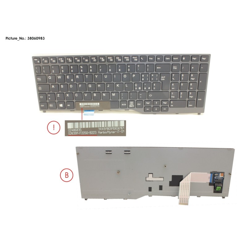 38060983 - KEYBOARD BLACK W.O TS ITALY