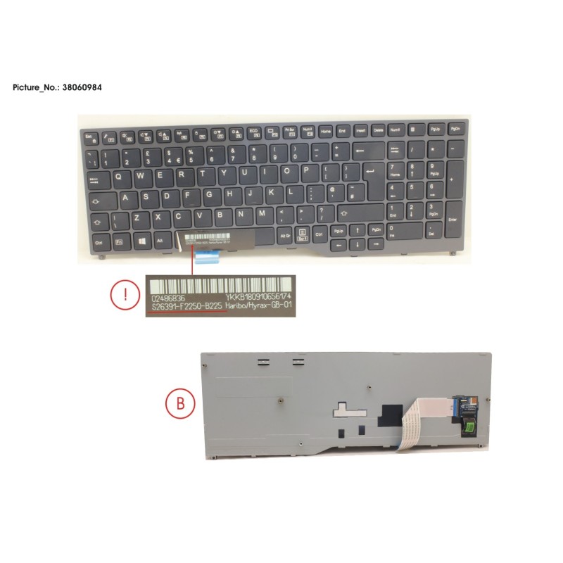 38060984 - KEYBOARD BLACK W.O TS UK