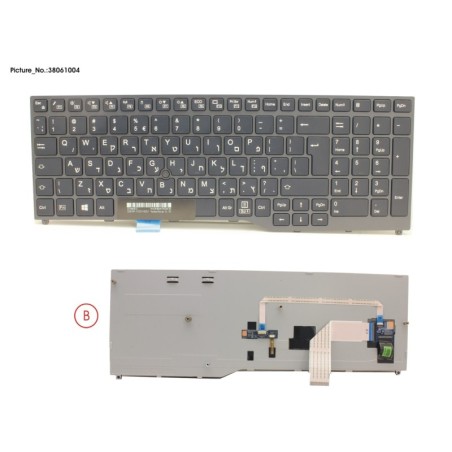 38061004 - KEYBOARD BLACK W. TS HEBREW