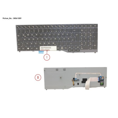 38061009 - KEYBOARD BLACK W. BL GERMAN