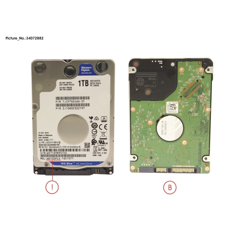 34072882 - HDD 1TB SATA2-5 S3 5.4K.WD 4K-AF (7MM)