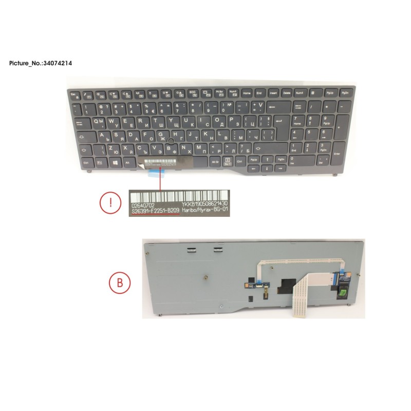 34074214 - KEYBOARD BLACK W. TS BULGARIA