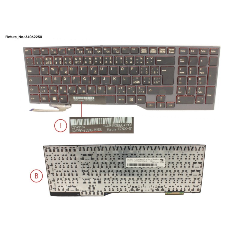 34062250 - KEYBOARD BLACK W.O TS CZECH.SLOVAKIA