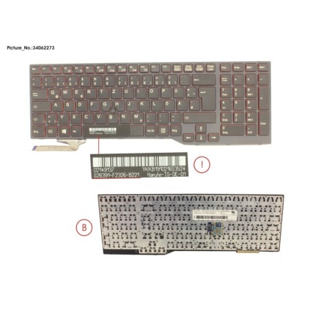 34062273 - KEYBOARD BLACK W. TS GERMAN