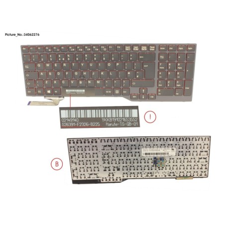 34062276 - KEYBOARD BLACK W. TS UK