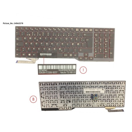 34062278 - KEYBOARD BLACK W. TS NORWAY