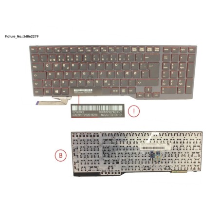 34062279 - KEYBOARD BLACK W. TS DENMARK
