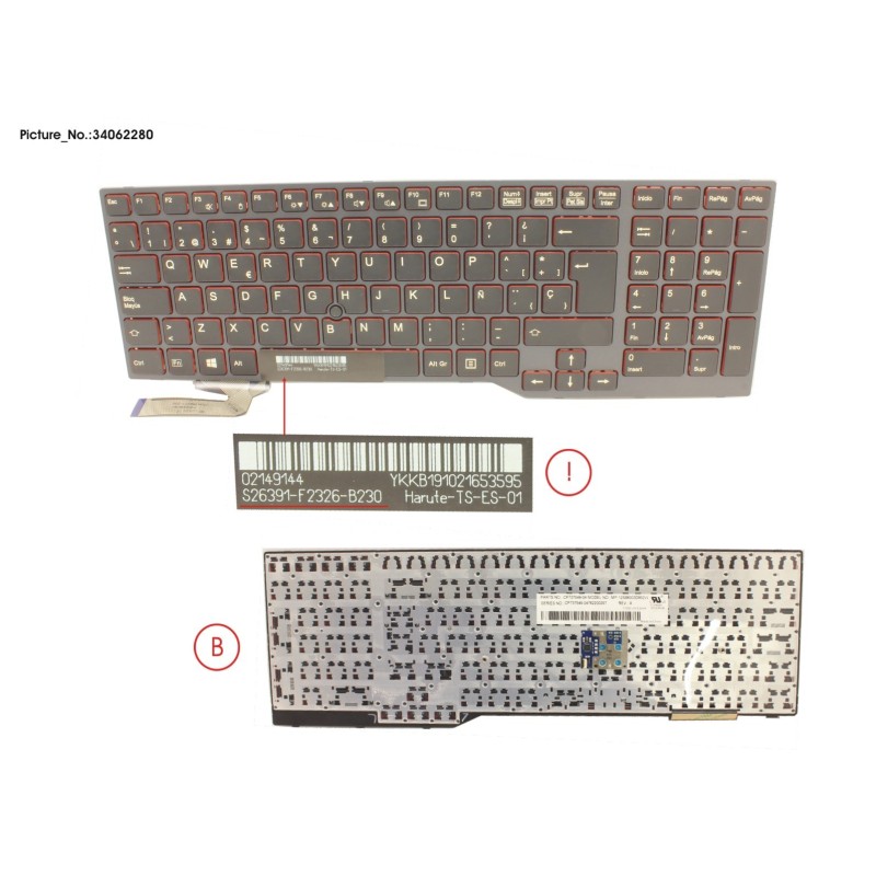 34062280 - KEYBOARD BLACK W. TS SPAIN