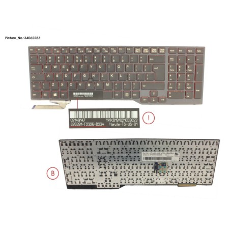 34062283 - KEYBOARD BLACK W. TS US