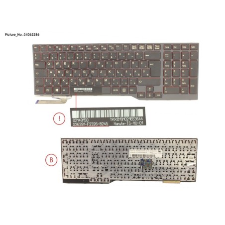 34062286 - KEYBOARD BLACK W. TS HUNGARY
