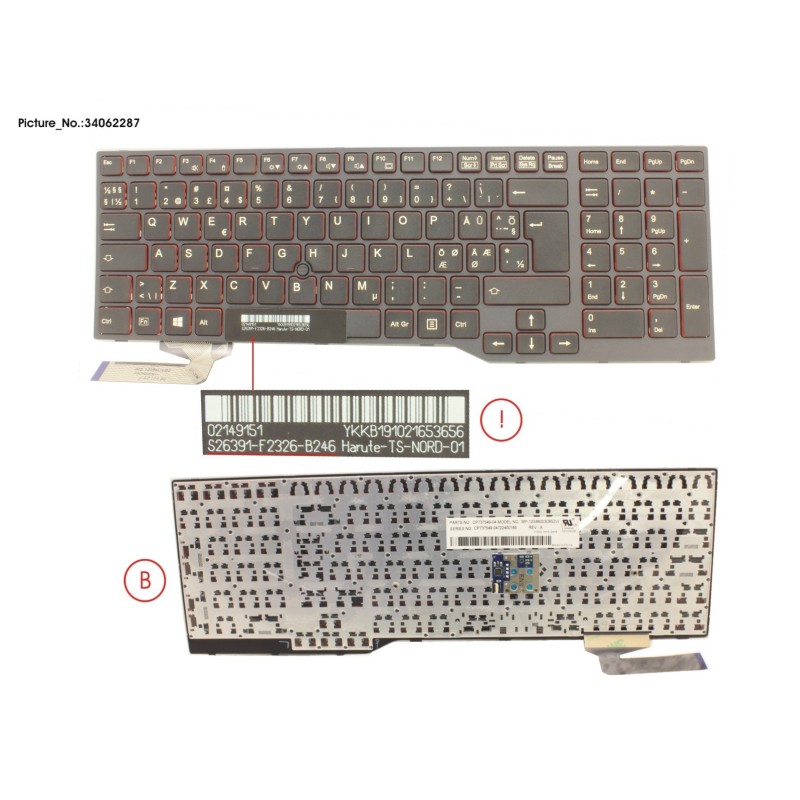 34062287 - KEYBOARD BLACK W. TS NORDIC.EST