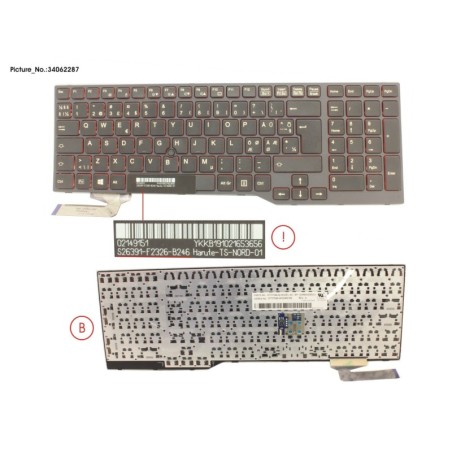 34062287 - KEYBOARD BLACK W. TS NORDIC.EST