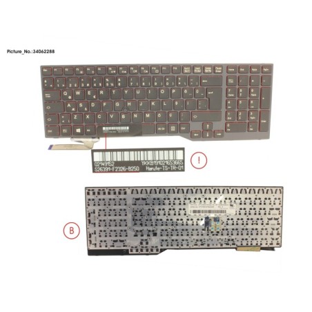 34062288 - KEYBOARD BLACK W. TS TURKEY