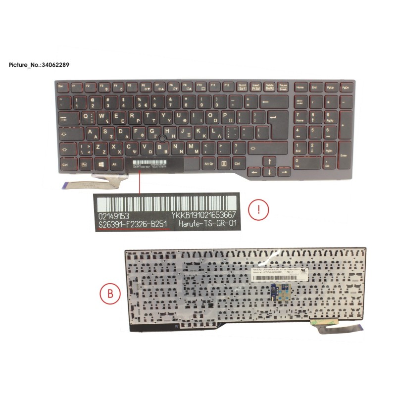 34062289 - KEYBOARD BLACK W. TS GREECE