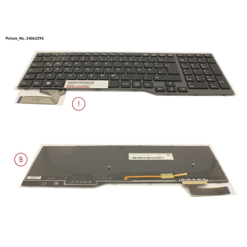 34062295 - KEYBOARD BLACK W. BL GERMAN