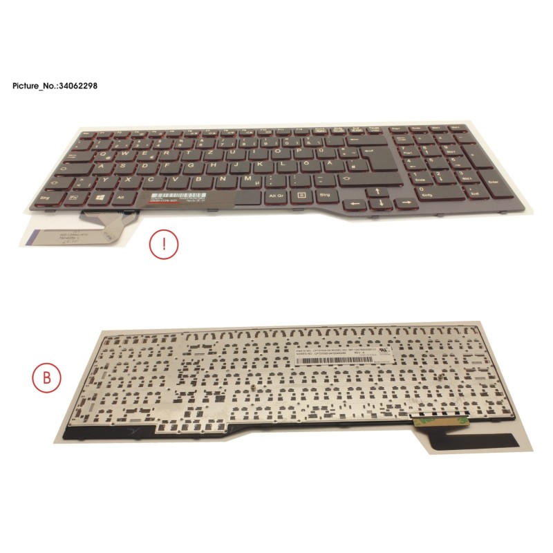 34062298 - KEYBOARD BLACK W.O TS GERMAN