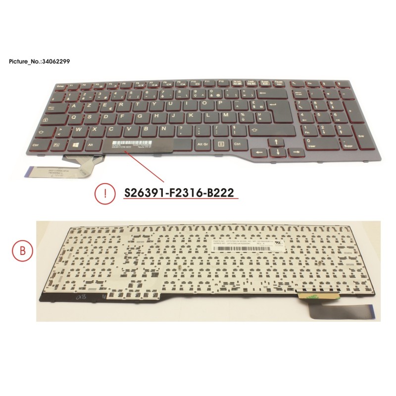 34062299 - KEYBOARD BLACK W.O TS FRANCE