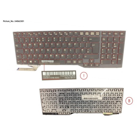 34062301 - KEYBOARD BLACK W.O TS UK