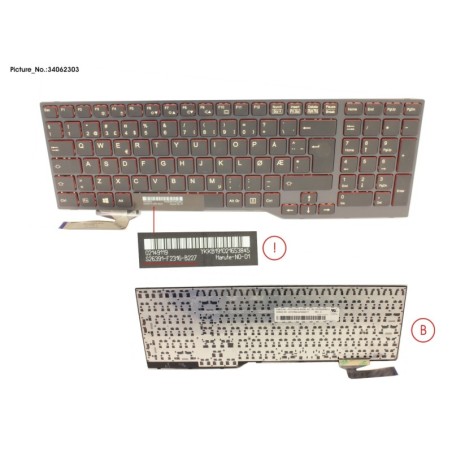 34062303 - KEYBOARD BLACK W.O TS NORWAY
