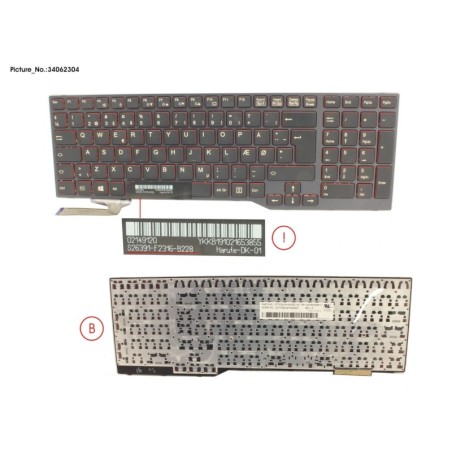 34062304 - KEYBOARD BLACK W.O TS DENMARK