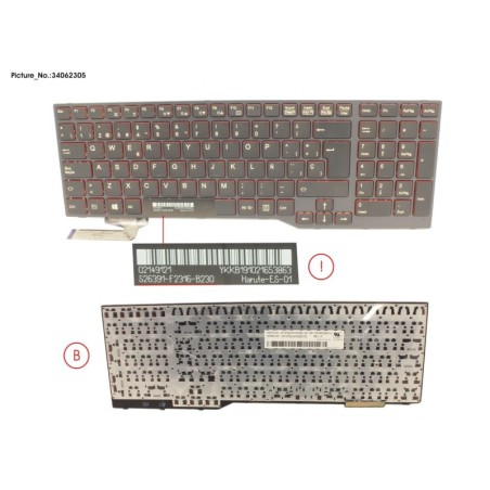 34062305 - KEYBOARD BLACK W.O TS SPAIN