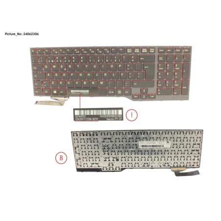 34062306 - KEYBOARD BLACK W.O TS PORTUGAL