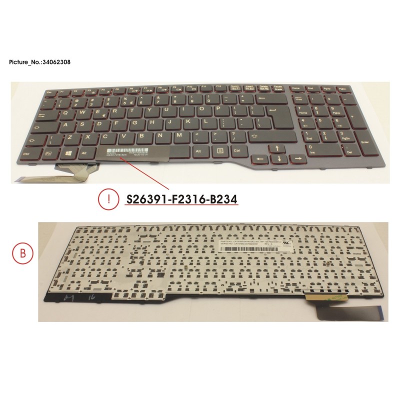 34062308 - KEYBOARD BLACK W.O TS US