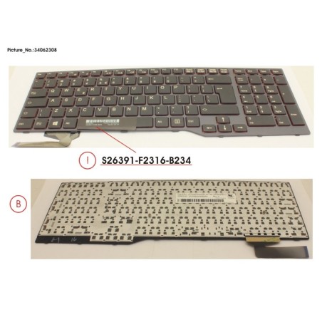 34062308 - KEYBOARD BLACK W.O TS US