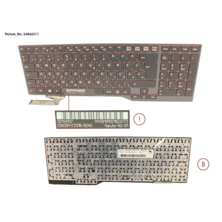 34062311 - KEYBOARD BLACK W.O TS HUNGARY
