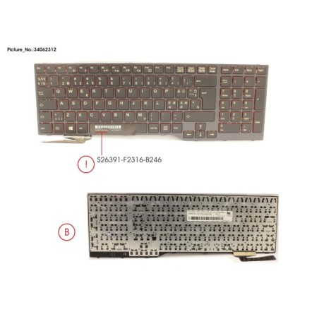 34062312 - KEYBOARD BLACK W.O TS NORDIC.EST