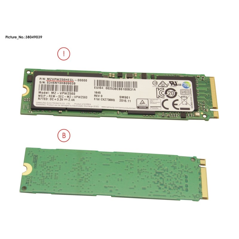 38049039 - SSD PCIE M.2 2280 256GB