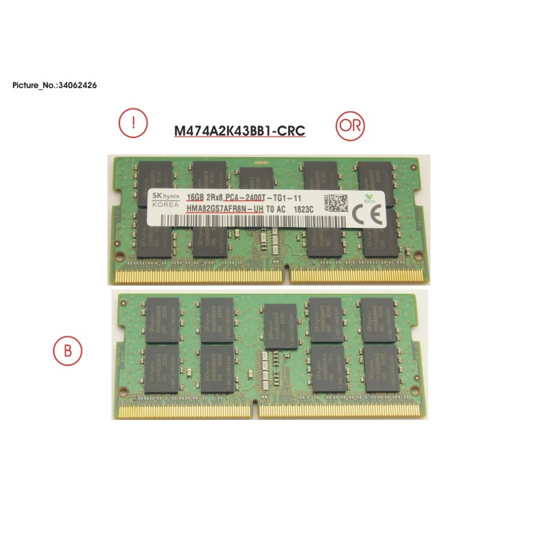 34062426 - MEMORY 16GB DDR4-2400 W.ECC