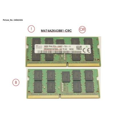 34062426 - MEMORY 16GB DDR4-2400 W.ECC