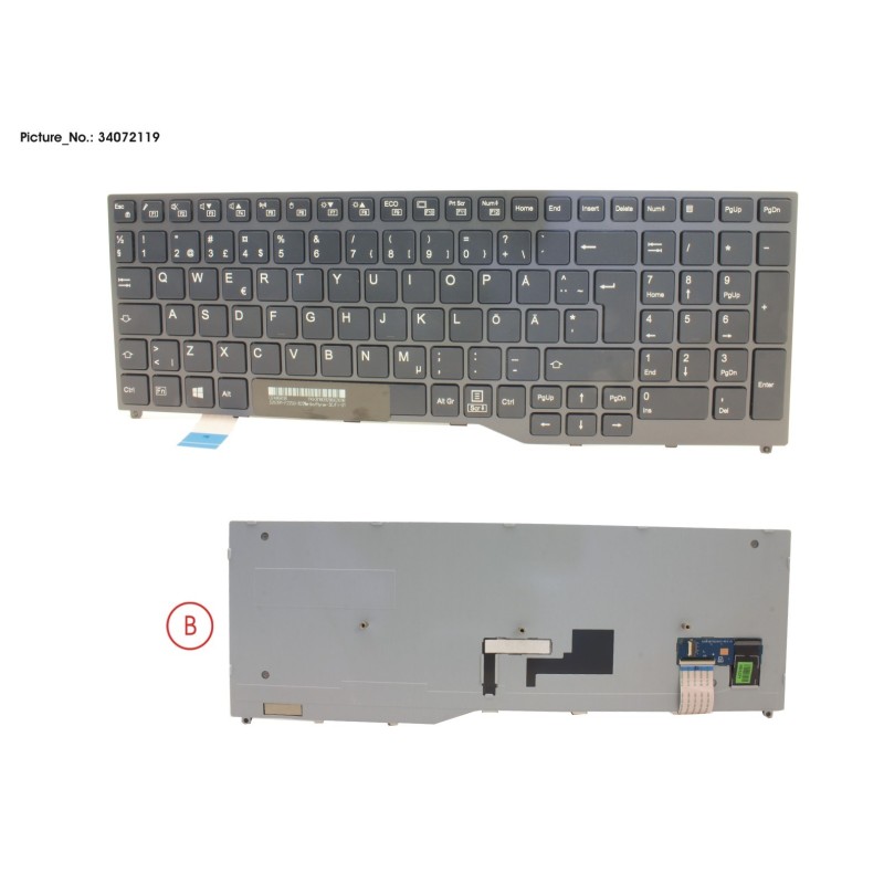 34072119 - KEYBOARD BLACK W.O TS SCHWEDEN.FINLAND