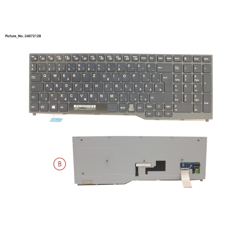 34072128 - KEYBOARD BLACK W.O TS HUNGARY