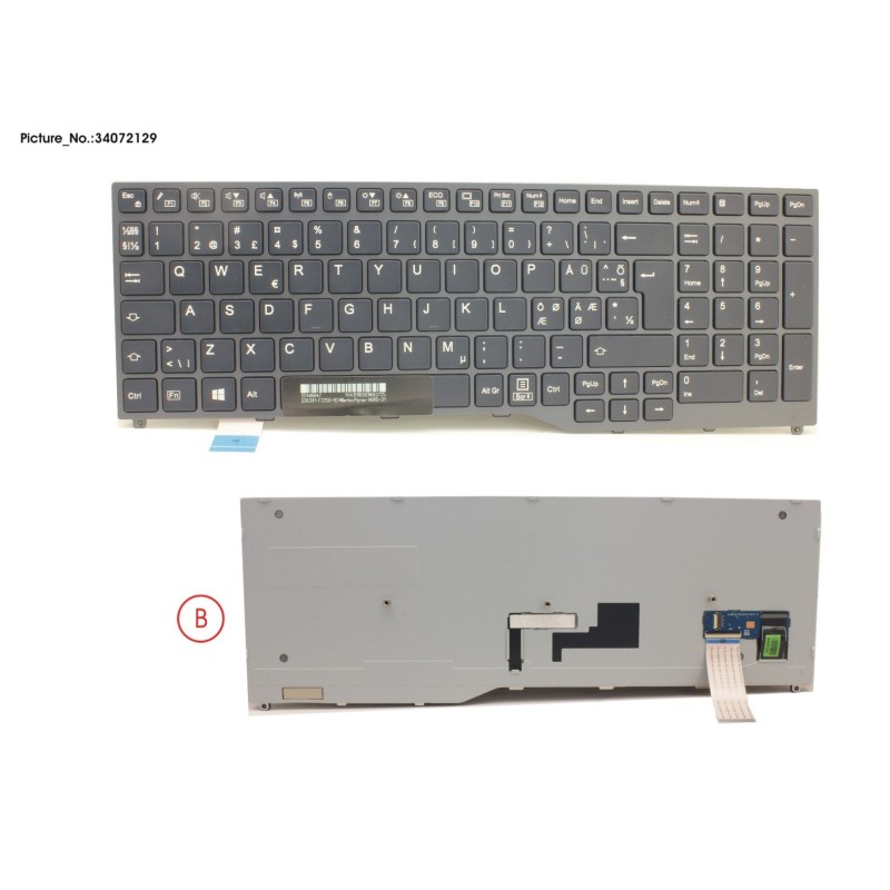 34072129 - KEYBOARD BLACK W.O TS NORDIC.EST