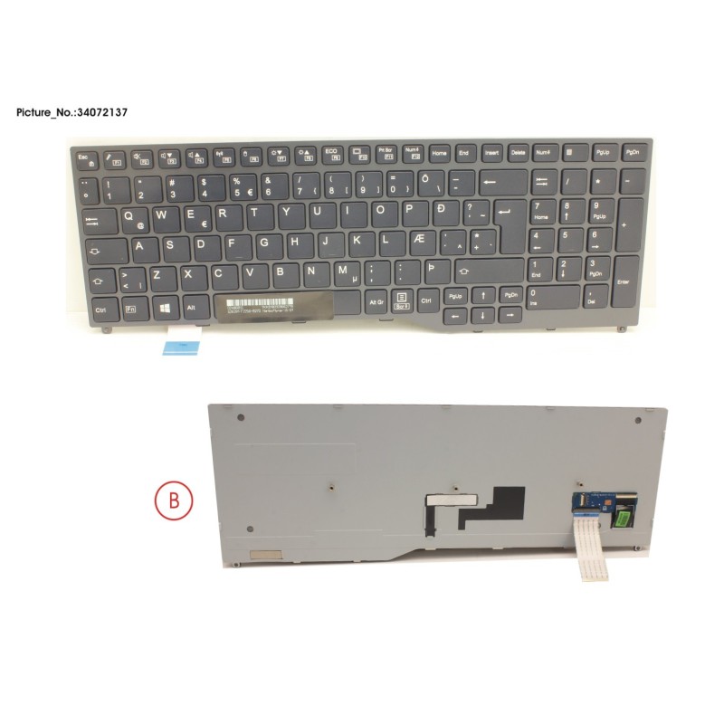 34072137 - KEYBOARD BLACK W.O TS ICELAND