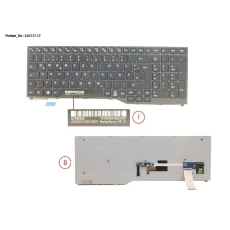 34072139 - KEYBOARD BLACK W. TS GERMAN