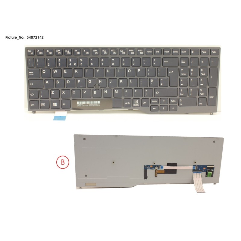 34072142 - KEYBOARD BLACK W. TS UK
