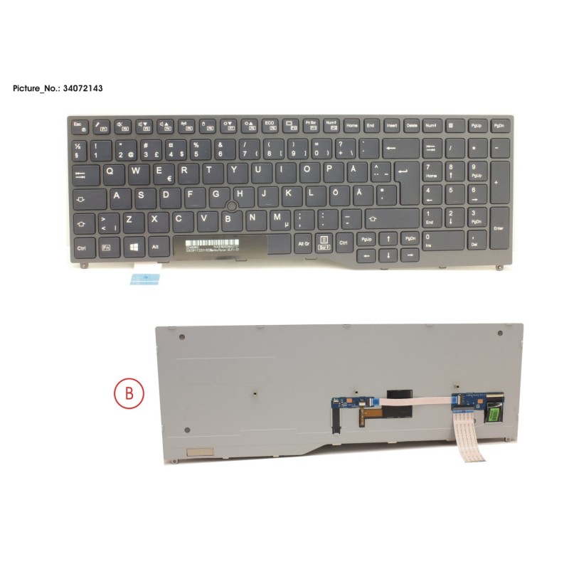 34072143 - KEYBOARD BLACK W. TS SCHWEDEN.FINLAND